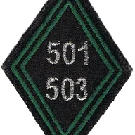 Losange de bras du 501ème-503ème Régiment de Chars de Combat - Modèle Cadre