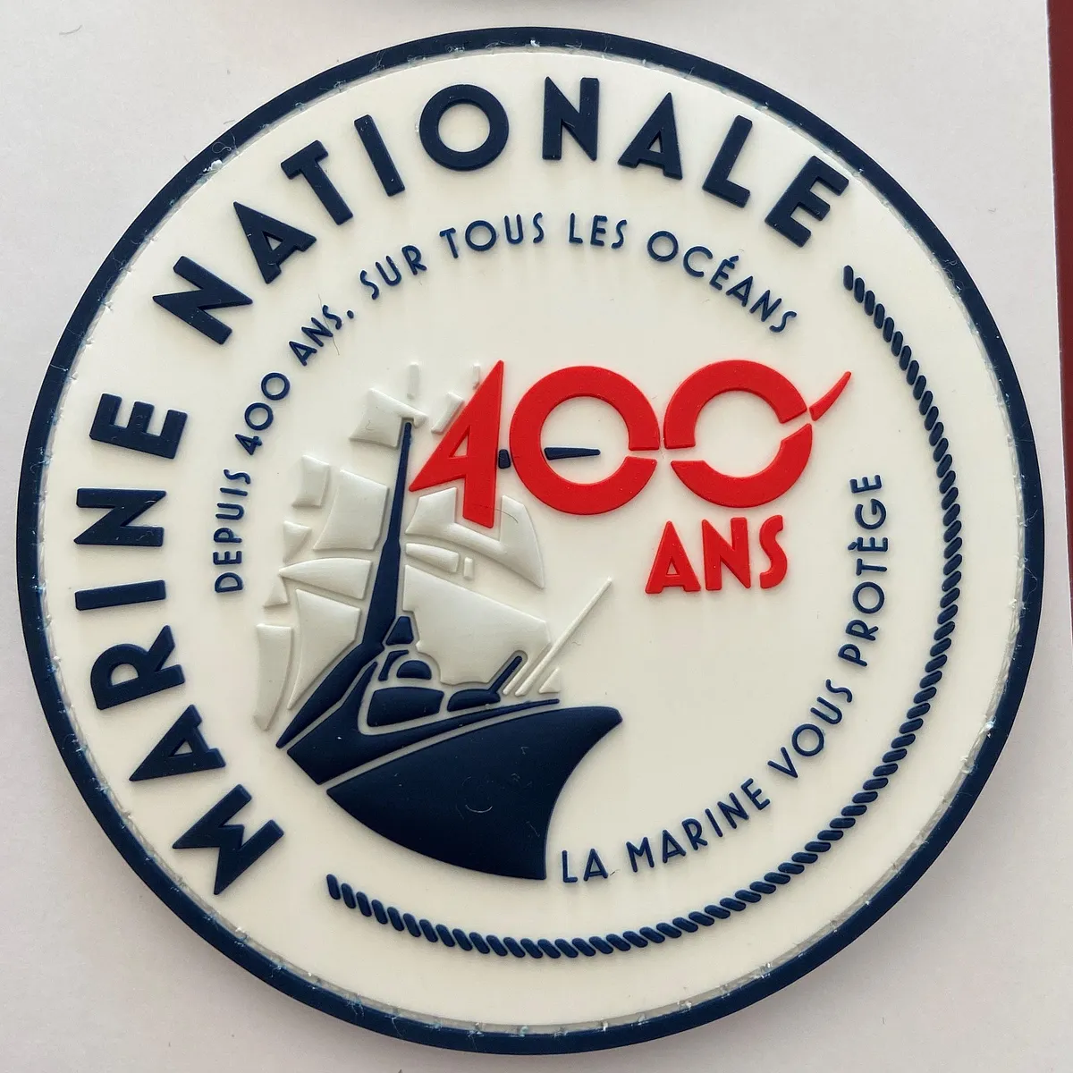 400 ans Marine Nationale Blanc PVC