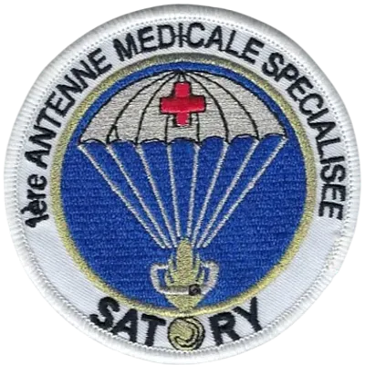 SSA : 1ère Antenne Médicale Spécialisée Satory Bord blanc coupole argenté 