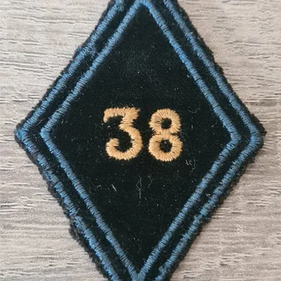 Losange 38eme BT / 2 soutaches foncés / Modèle Cadre en fil jaune