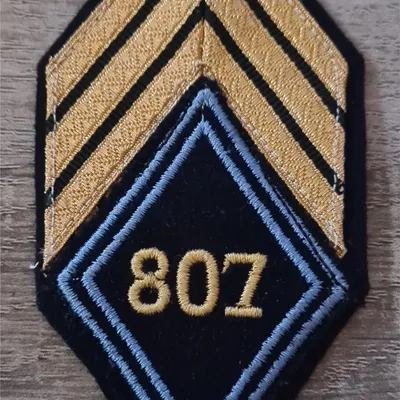 Losange 807eme GRET / Modèle Cadre en fil jaune / Sergent Chef 