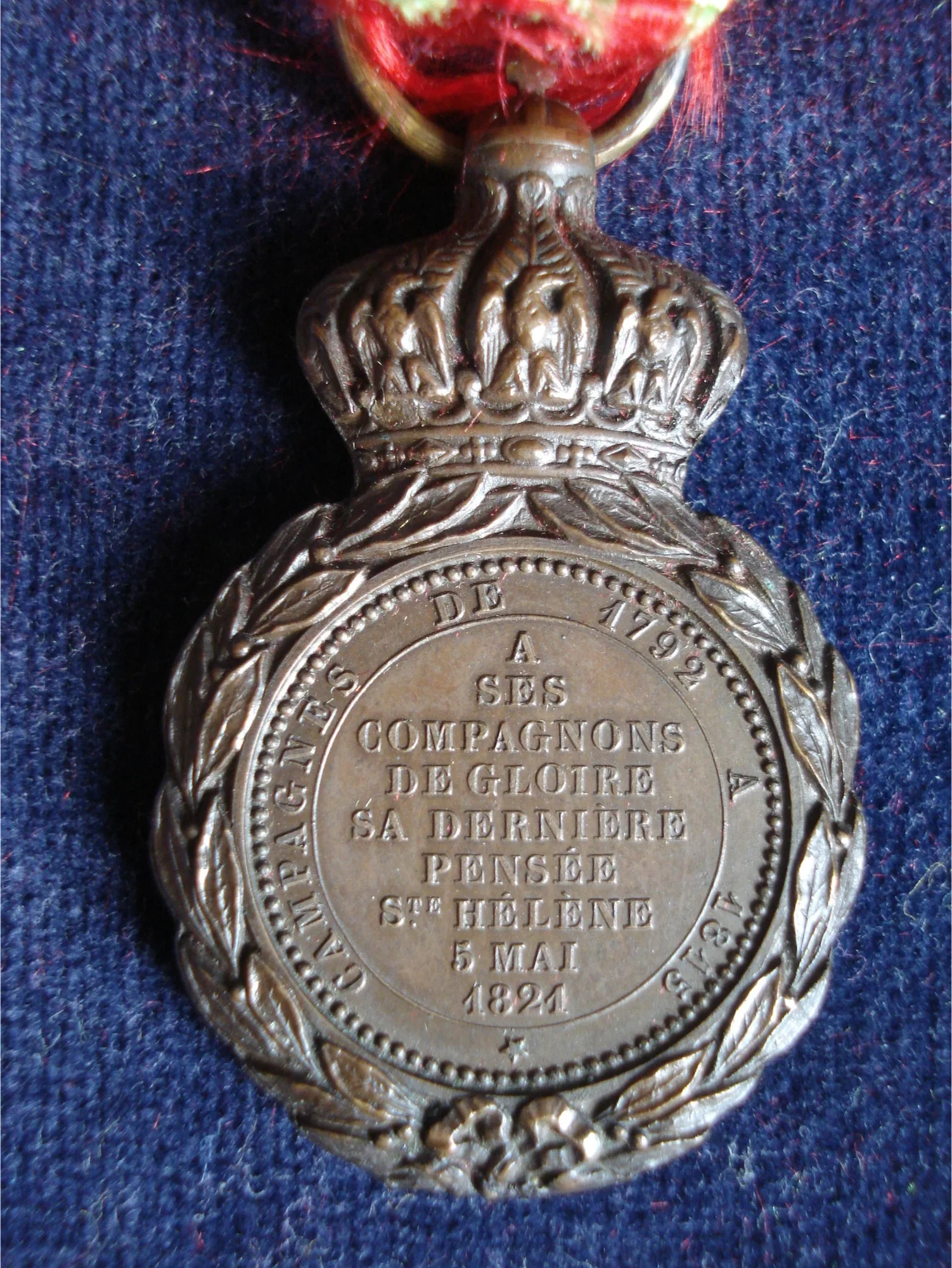 Verso de Médaille de Sainte Hélène