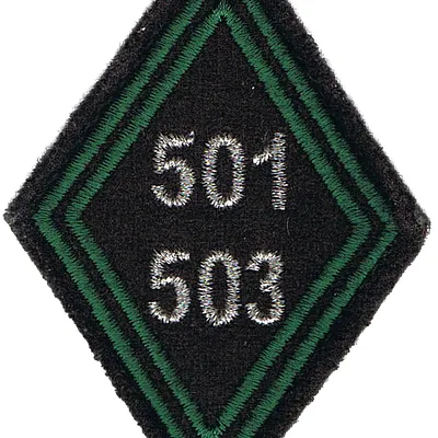 Losange de bras du 501ème-503ème Régiment de Chars de Combat - Modèle Cadre