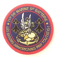 11e Régiment d'Artillerie de Marine - 5e batterie - type 1 - couleur