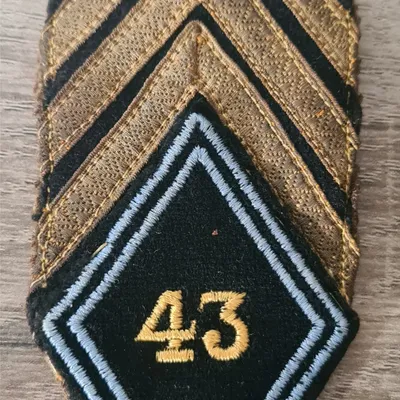Losange 43eme BT / Modèle Cadre en fil jaune / Sergent Chef 