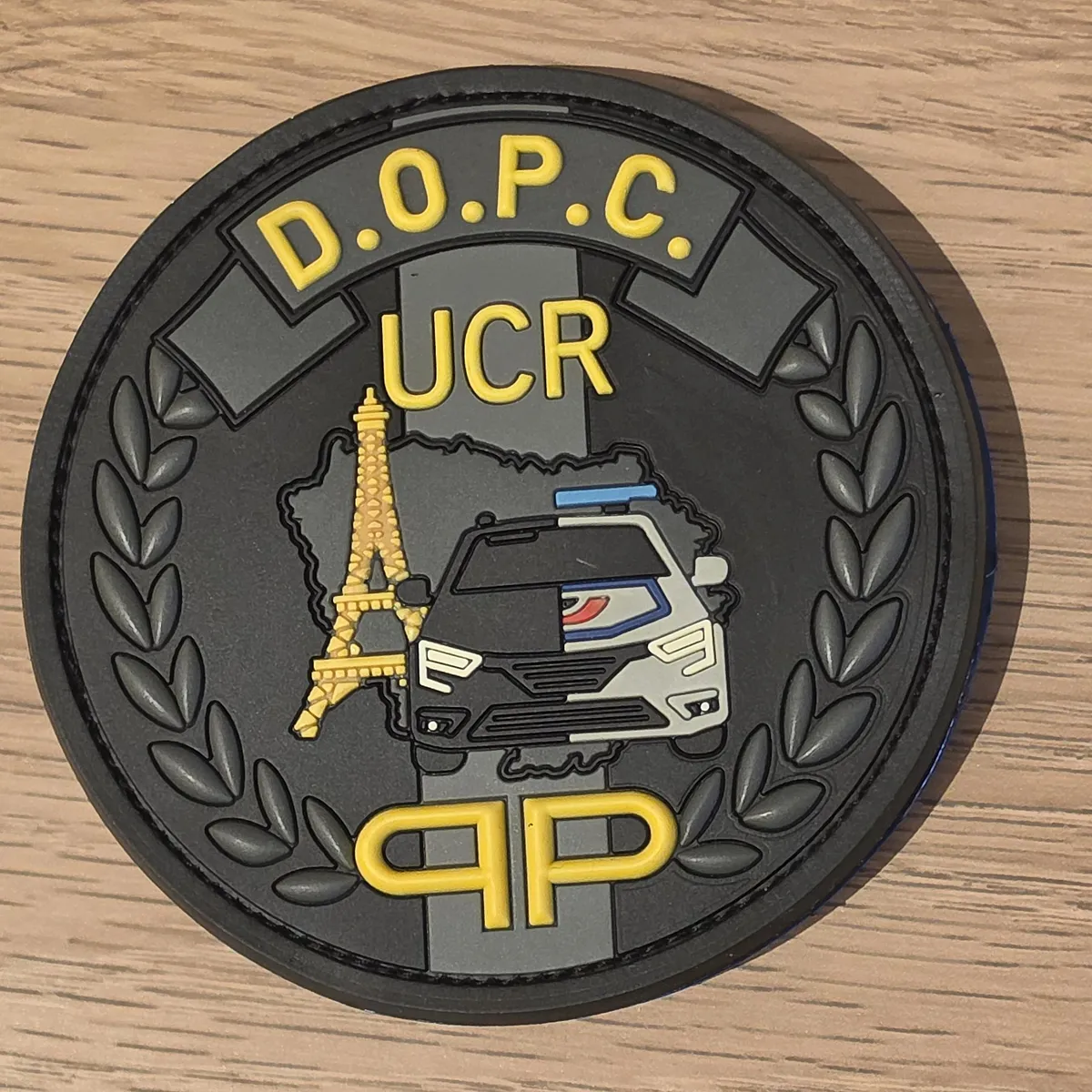 Ecusson Police nationale PVC 3D DOPC UCR Modèle nuit 
