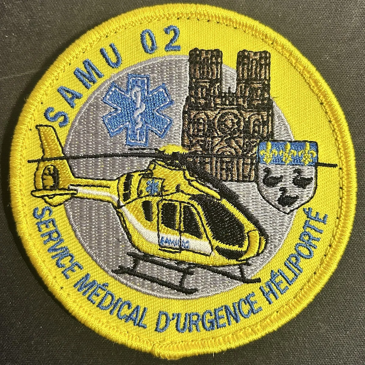 SAMU 02 HELISMUR Laon Jaune Brodé