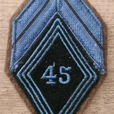 Losange 45eme BT / 3 soutaches foncés / Modèle Troupe / Caporal 